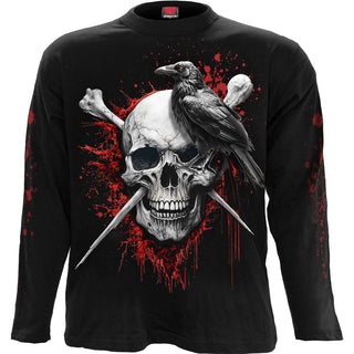 Spiral Long Sleeve T-Shirt: Death Raven (Black)