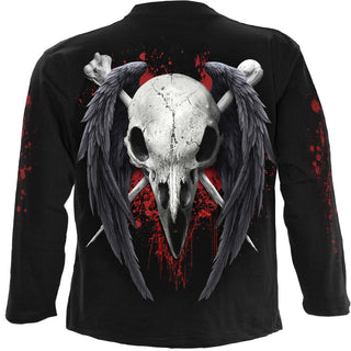 Spiral Long Sleeve T-Shirt: Death Raven (Black)