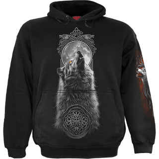 Spiral Pullover Hoodie: Darkest Fear (Black) (Back & Sleeve Print)