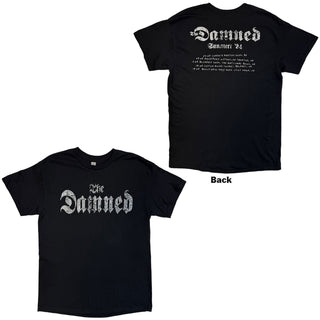 The Damned T-Shirt: Distressed Logo EU Tour Summer 24 (Black) (Back Print)  (Ex-Tour)
