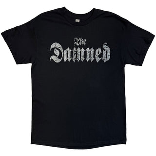 The Damned T-Shirt: Distressed Logo EU Tour Summer 24 (Black) (Back Print) (Ex-Tour)