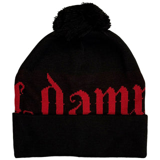 The Damned Bobble Beanie Hat: Red Logo (Black) (Back Print) (Ex-Tour)