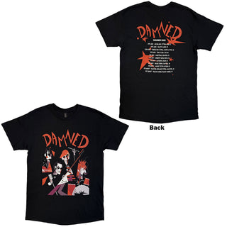 The Damned T-Shirt: Cartoon EU Tour Summer 25 (Black) (Back Print)  (Ex-Tour)