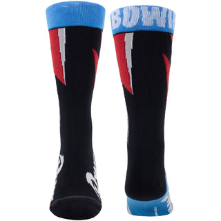 David Bowie Crew Socks: Red Flash (Black) (UK Size 6.5 - 11)