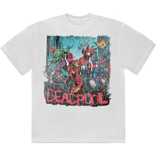 Marvel Comics Unisex T-Shirt: Deadpool Hero Scene Vintage