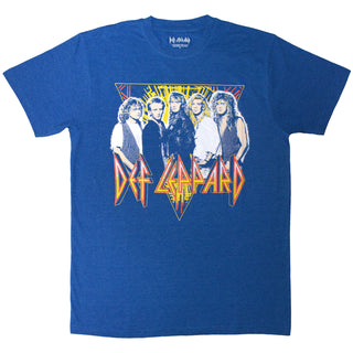 Def Leppard T-Shirt: Band Photo (Blue)