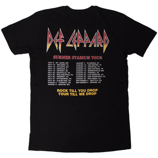 Def Leppard Unisex T-Shirt: Summer Stadium Tour (Black) (Back Print)