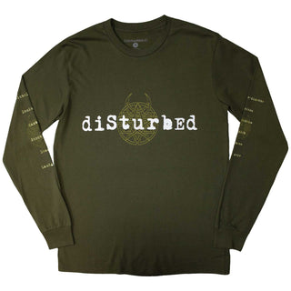 Disturbed Unisex Long Sleeve T-Shirt: European Tour '23 Take Back (Green) (Back Print & Ex-Tour)