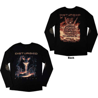 Disturbed Unisex Long Sleeve T-Shirt: European Tour '23 Divisive (Back Print & Ex-Tour)