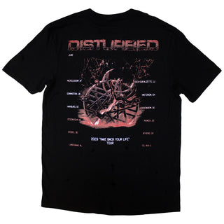 Disturbed Unisex T-Shirt: European Tour '23 Medallion (Black) (Back Print & Ex-Tour)