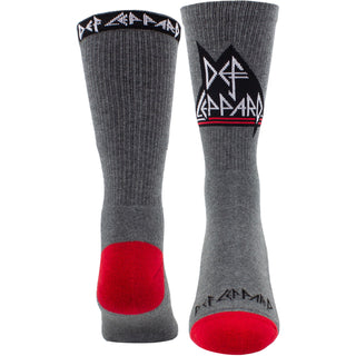 Def Leppard Crew Socks: Logo (Grey) (UK Size 6.5 - 11)