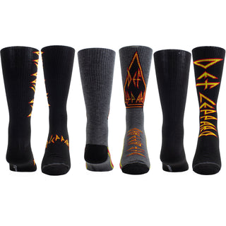 Def Leppard Sock Guitar Tin: Logos (Multicolour) (UK Size 6.5 - 11)