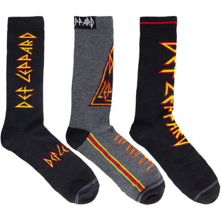 Def Leppard Sock Guitar Tin: Logos (Multicolour) (UK Size 6.5 - 11)