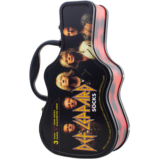 Def Leppard Sock Guitar Tin: Logos (Multicolour) (UK Size 6.5 - 11)