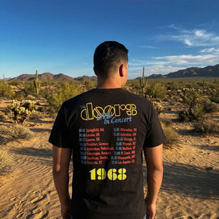 The Doors Carbon T-Shirt: Live In Concert '68 (Black) (Back Print)