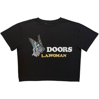 The Doors Ladies Crop Top: LA Woman (Black)