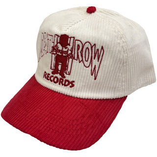 Death Row Records Baseball Cap: Logo Corduroy (Red & White)
