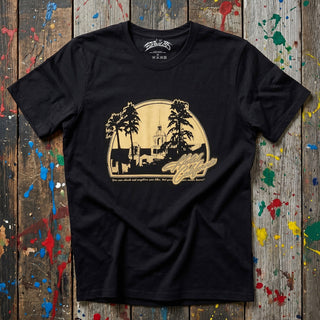 Eagles Premium Carbon T-Shirt: Hotel California (Black) (Back Print)
