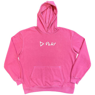 Ed Sheeran Pullover Hoodie: Play Logo (Pink) (Ex-Tour)
