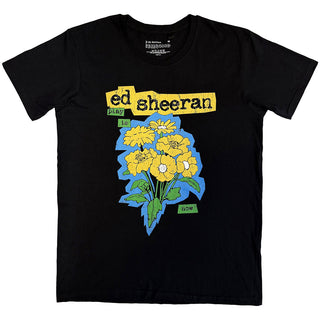 Ed Sheeran T-Shirt: Play Flowers (Black)