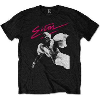 Elton John T-Shirt: Pink Brush (Back Print)
