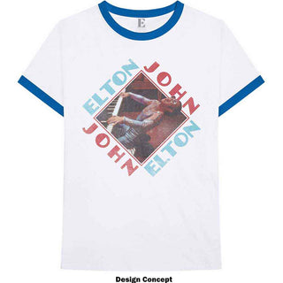 Elton John Ringer T-Shirt: Piano Diamond