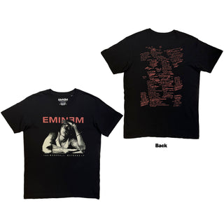 Eminem T-Shirt: Eminem Script Lyrics (Black) (Back Print)