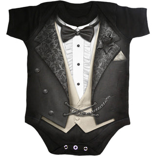 Spiral Kids Baby Grow: Tuxed (Black)