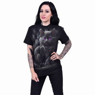 Spiral T-Shirt: Cattitude (Black)