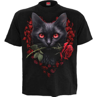 Spiral T-Shirt: Cat's Love (Black)
