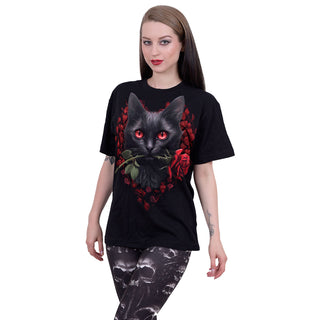 Spiral T-Shirt: Cat's Love (Black)