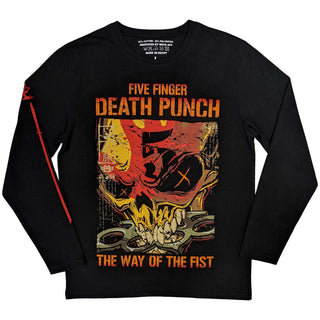 Five Finger Death Punch Unisex Long Sleeve T-Shirt: The Way Of The Fist (Black) (Back & Sleeve Print)