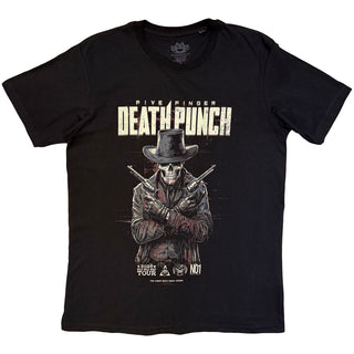 Five Finger Death Punch T-Shirt: Crossed Pistols Full Colour (Black)