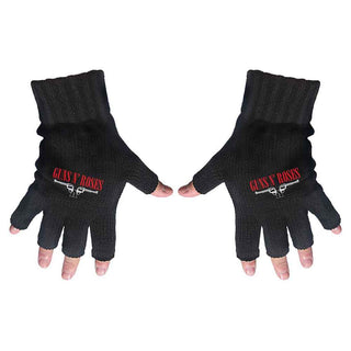 Guns N' Roses Unisex Fingerless Gloves: Logo & Pistols