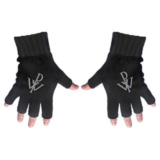 Powerwolf Fingerless Gloves: PW Logo (Black)