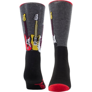 Fender Crew Socks: Guitars (Black) (UK Size 6.5 - 11)