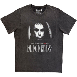 Falling In Reverse Stone Wash T-Shirt: Where's Your God (Charcoal Grey)
