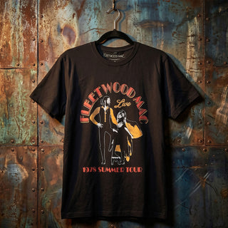 Fleetwood Mac Premium Carbon T-Shirt: Summer Tour (Black) (Back Print)