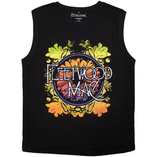 Fleetwood Mac Tank T-Shirt: Circle Floral Logo (Black)