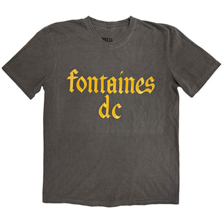 Fontaines D.C. Stone Wash T-Shirt: Gothic Logo Stone Wash (Charcoal Grey)