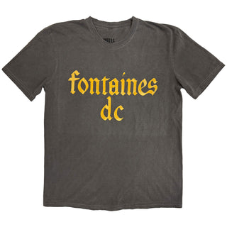 Fontaines D.C. Stone Wash T-Shirt: Gothic Logo Stone Wash (Charcoal Grey)