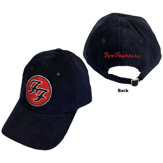 Foo Fighters Baseball Cap: FF & TCATS Logos Corduroy (Navy Blue) (Back Print)