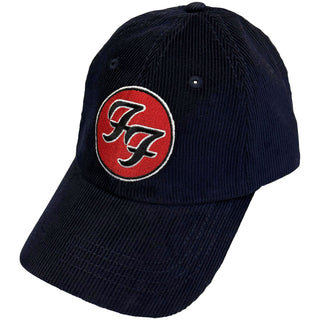 Foo Fighters Baseball Cap: FF & TCATS Logos Corduroy (Navy Blue) (Back Print)