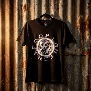 Foo Fighters Carbon T-Shirt: Wheel Logo Shadow (Black)