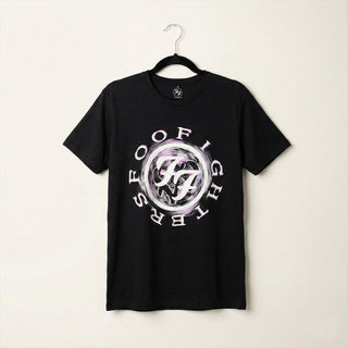 Foo Fighters Carbon T-Shirt: Wheel Logo Shadow (Black)