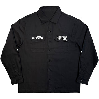 Foo Fighters Casual Shirt: Text Logo (Black)