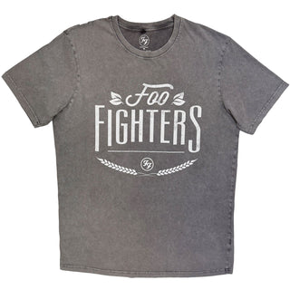 Foo Fighters Stone Wash T-Shirt: Warped Logo (Grey)
