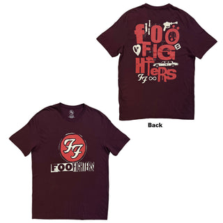 Foo Fighters T-Shirt: Albums Symbols (Maroon Red) (Back Print)