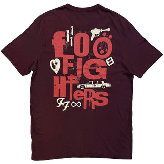 Foo Fighters T-Shirt: Albums Symbols (Maroon Red) (Back Print)