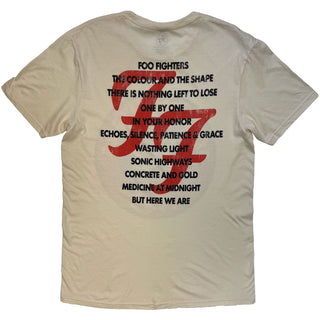 Foo Fighters T-Shirt: 1995-2025 Albums (Natural) (Back Print)